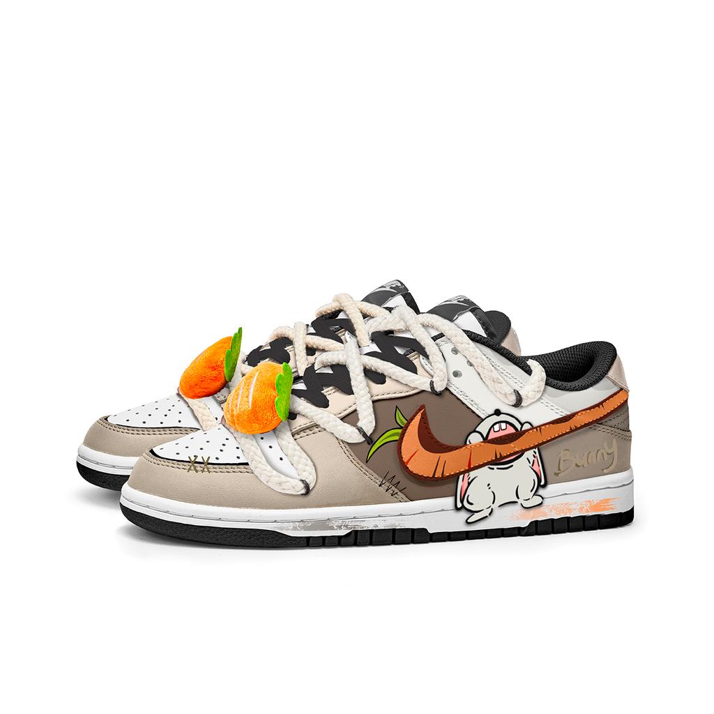 Nike Dunk Slip Resistant Abrasion Resistant Low top Skateboard Shoes Unisex Brown White DD1391-100(Team202-)