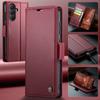 For Samsung Galaxy A57 5G Case CASEME 023 Series RFID Blocking Wallet Stand Glossy Litchi Texture Leather Phone Cover