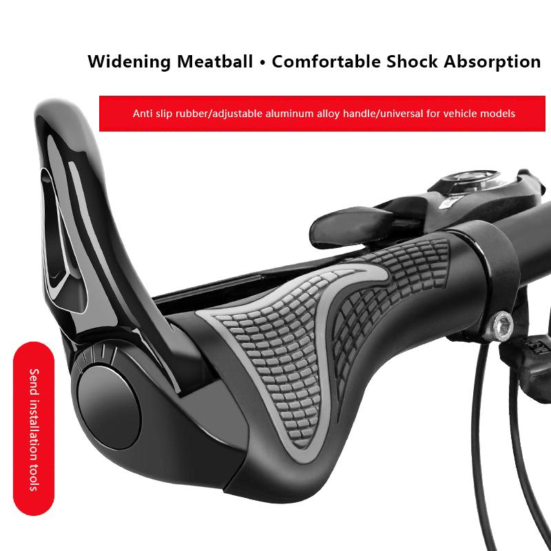 New Arrival Mountain Bike Sheep Horn Sub Bike Grip Handle Shock And Dust Proof Bicycle Grip Rubber Bilateral Locking