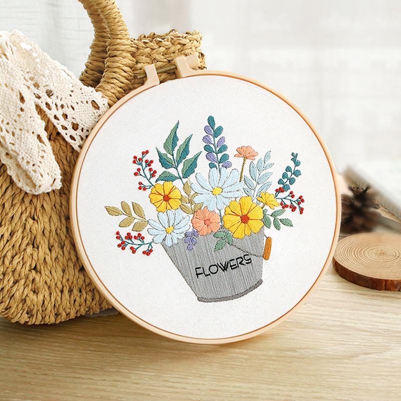 Beginner DIY Embroidery Kit: Su & Xiang Patterns Cross Stitch with French Techniques