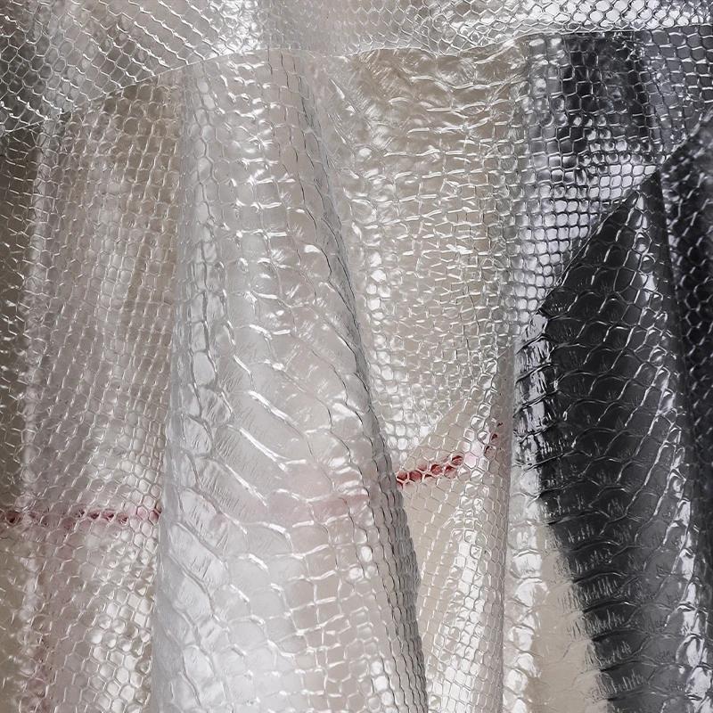 130*50Cm Transparent Tpu Fabric Snake Skin Waterproof Film Creative Clothing Bag Wholesale Cloth DIY Sewing Craft Dress Supplies