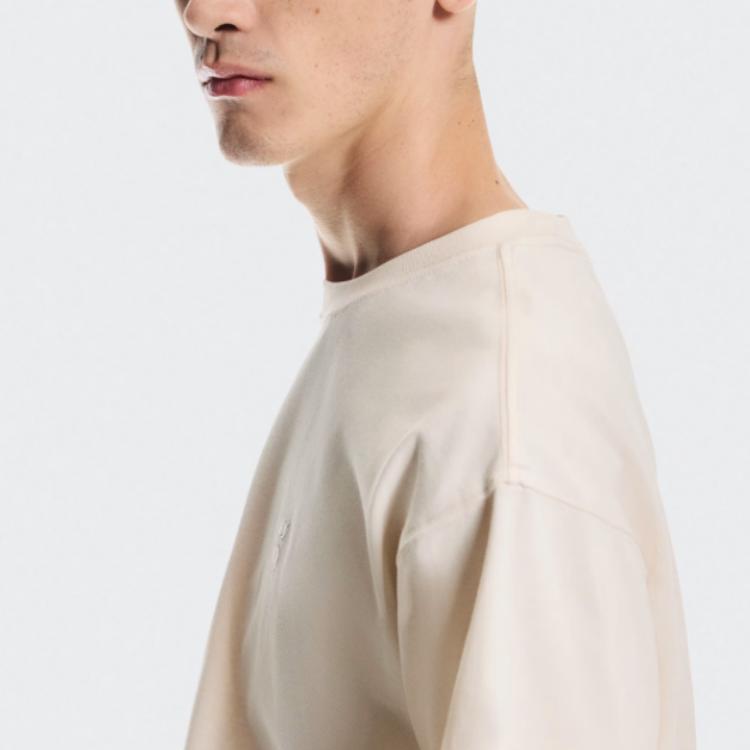 On Embroidered Loose Fit Round Neck Drop Shoulder Short Sleeve T-Shirt Men Tops 1MG10714357