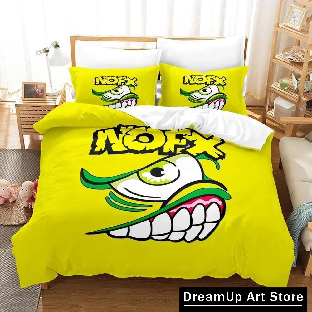 Nofx Rock Band Bedding Set Single Twin Full Queen King Size Bed Set Adult Kid Bedroom Duvetcover Sets 3D Anime Bed Sheet Set