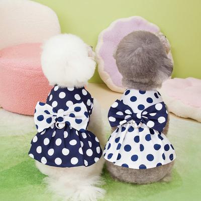 Precioso Vestido para Perro con Estampado de Puntos para Mascota Gato Cachorro Princesa Fiesta de Boda Falda