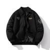 Mens Oversized Baseball Jacket Embroidered Suede Streetwear Winter Puffer Coat Teens
