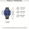 2pcs/set, Fashion Men's Calendar Quartz Watch, Casual Men's Stainless Steel Wrist Watch & Bracelet, Best Gifts for Him
