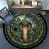 Snake Kingdom Emblem Round Area Rug Under Office Chairs Bedroom Living Room Home Decor