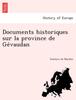 Libro Documents Historiques Sur La Province De GE Vaudan