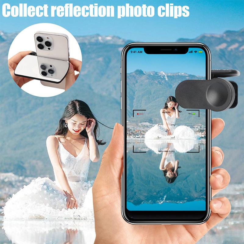 Sky Mirror Mobile Phone Reflection Shooting Clip Adjustable Angle Mirror Clip Outdoor Travel Phone Reflector Shooting Artifact