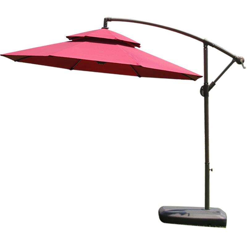 Sunshade Parasol Outdoor Banana-Shaped Patio Large Promotional Market Stall Beach Umbrella Base Satin Vinyl Alloy Sun Protection