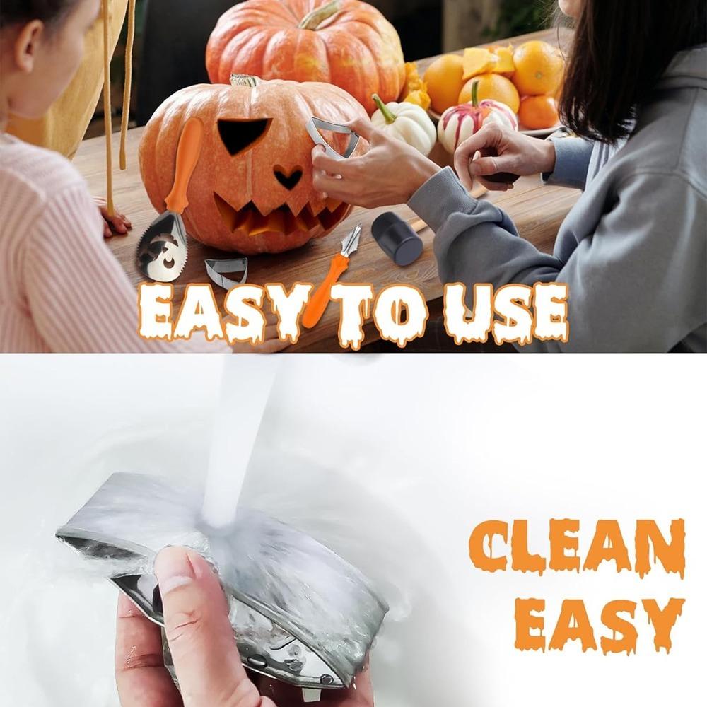 Halloween Pumpkin Carving Set, Pumpkin Face Cookie Cutter and Pumpkin DIY Cake Tool Set 10/12 Stainless Steel Mold Carving Knife
