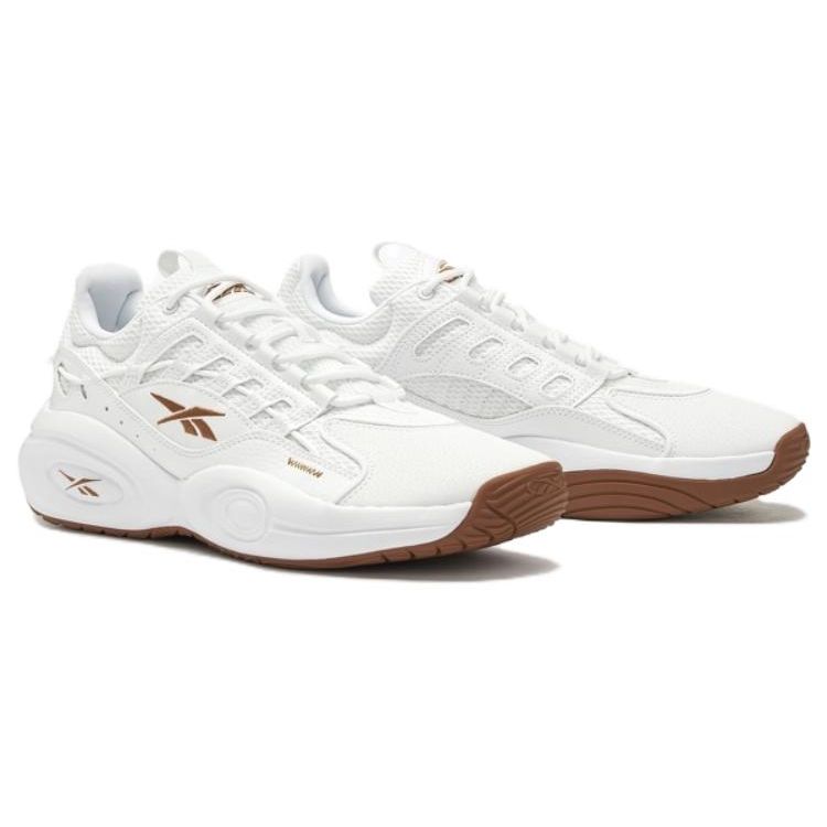 Reebok Solution Mid Retro Basketball Shoes Unisex Sneakers White Brown 100033898