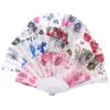 Retro Flower Printed Folding Fan Classical Dancing Fan Women Cheongsam Fan Portable Hand Held Fan Wedding Fan Decor Gifts