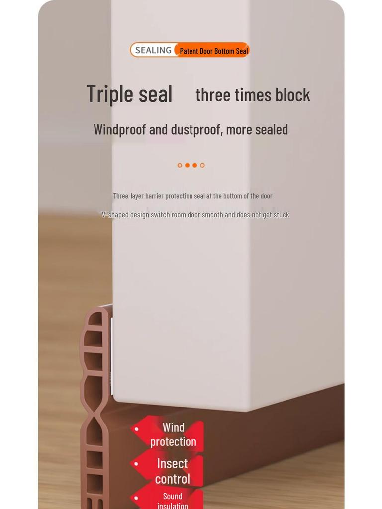 Soundproof Under-Door Seal Strip – Windproof, Noise-Blocking Door Bottom Baffle