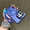 Metal Lens Holder Case For Samsung Galaxy S25 Ultra S23 S24 FE A56 A36 A16 Frosted Magnetic Wireless Charging Wrist Strap Cover