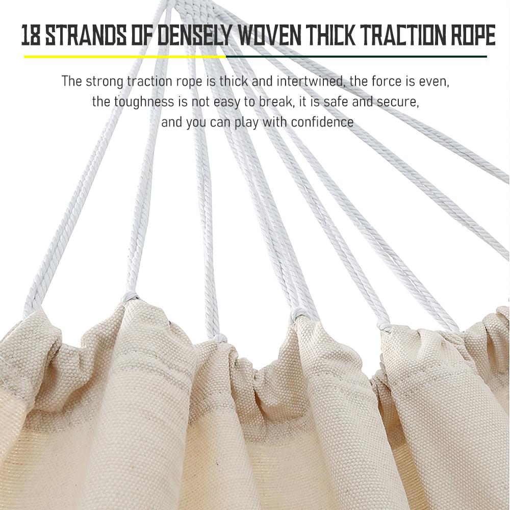 150*190CM Camping Hammock Canvas Hanging Bed Without Stick White Double Chair Swing Sleeping Bed for Travel Rollover Prevention