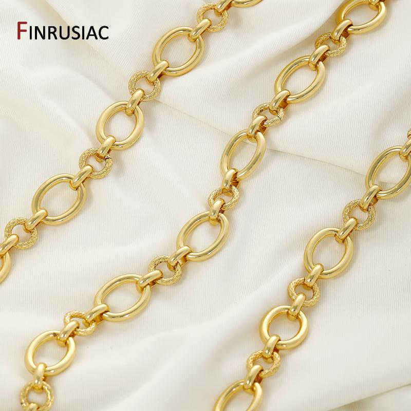 18K Gold Plated Brass Heavy Large Oval Chain,10*13.2mm Chunky Punk Cable Chain for DIY Jewelry Necklace Making Accessories