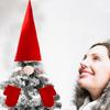 New Red Christmas Treetop Decor Santa Hat Gloves Faceless Christmas Tree Decor Fabric Treetop Decor Holiday Decoration