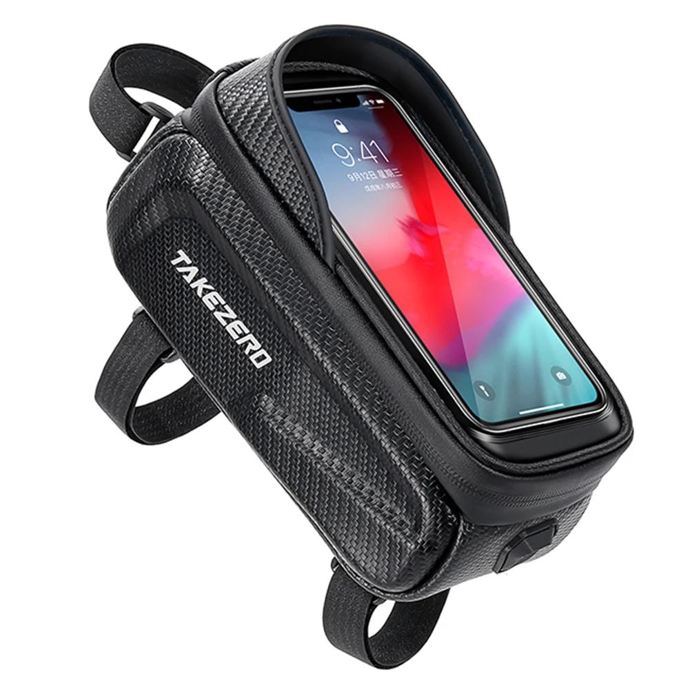 1L Bike Bag Front Bicycle Frame Bag Waterproof Phone Touch Screen Case Top Tube Cycling Bag Reflective Outdoor Cycling Gear