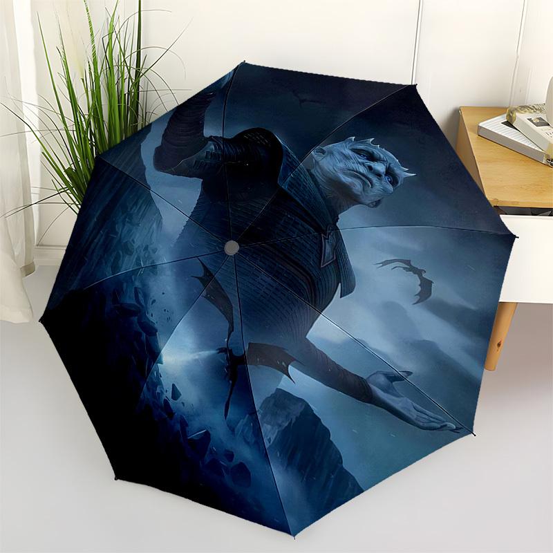 

Night King, Fantasy Creatures Themed Automatic Opening and Closing Umbrella, Compact Travel Umbrella, Lightweight and Portable, Suitable for