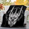 1pc Dragon Skull Tattoo  - Throw Blanket, Soft, Flannel Blankets, Living Room,  All Seasons Use-1021040
