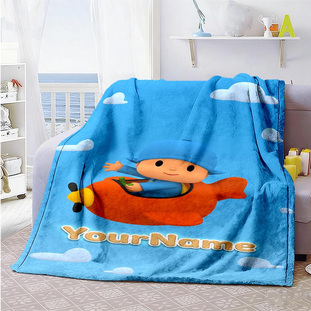 Pocoyo Personalized Name Blanket Multi-purpose Personalized Blanket Durable Comfort Throw For Couch Office Chair Picnics Livingroom