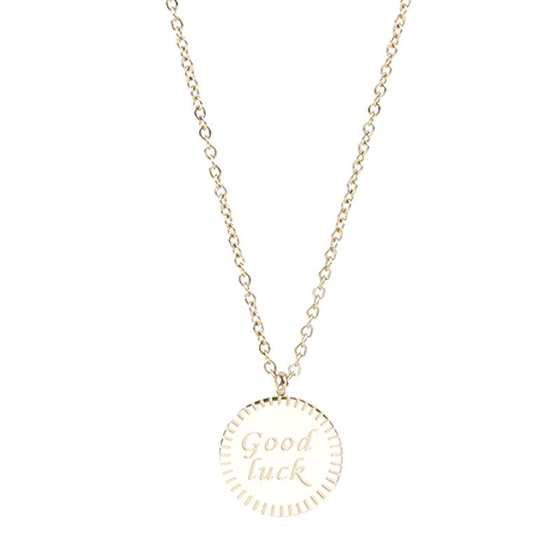 Minimalist Lucky Round Pendant Necklace - Fashionable, Versatile, Stackable Clavicle Chain for Women