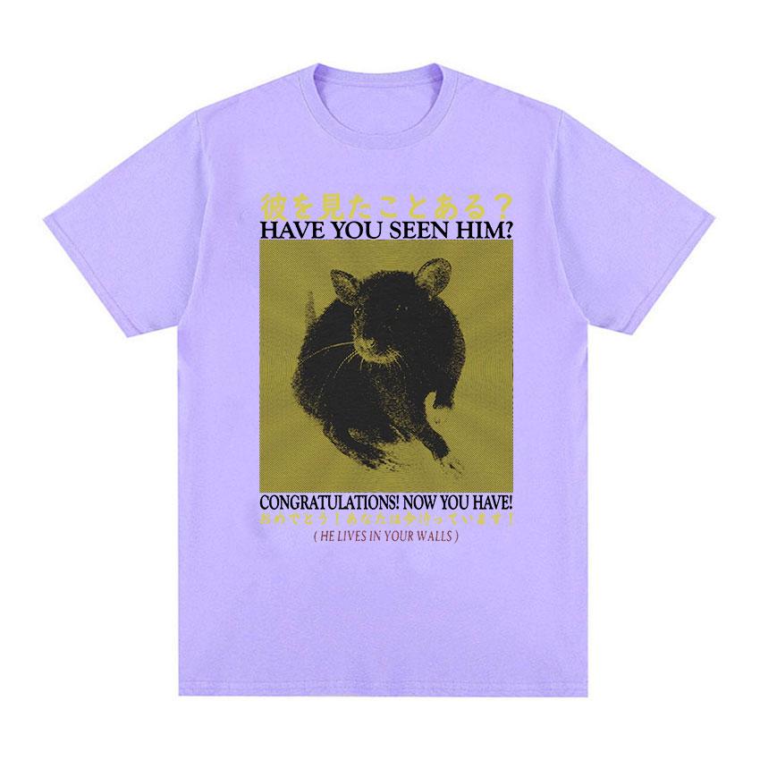 

Японская крыса, вы видели его, забавные футболки с рисунком, мужские ретро Harajuku, модная футболка, готическая одежда, большие хлопковые футболки