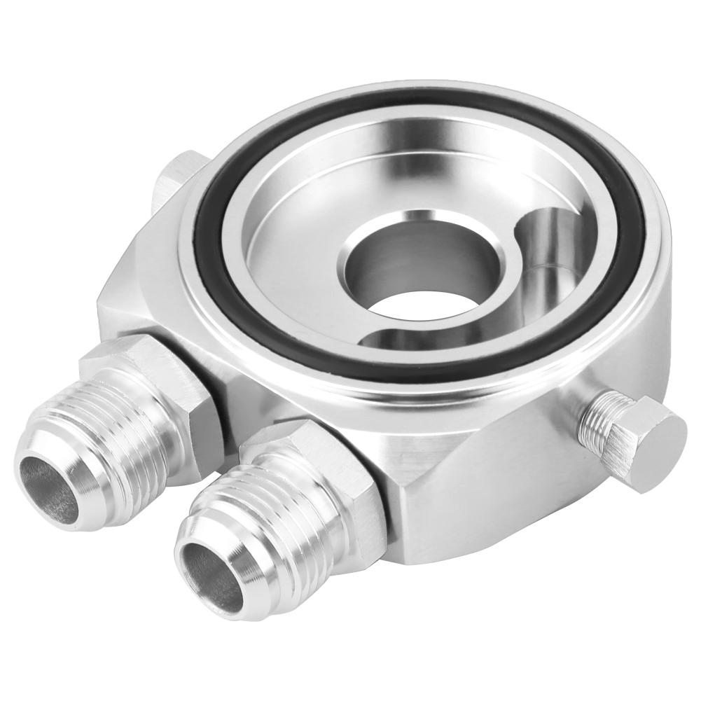 M20 X 1.5 Aluminum Oil Filter Cooler Plate Adapter 1/8 NPT Oil Cooler Kit Silver