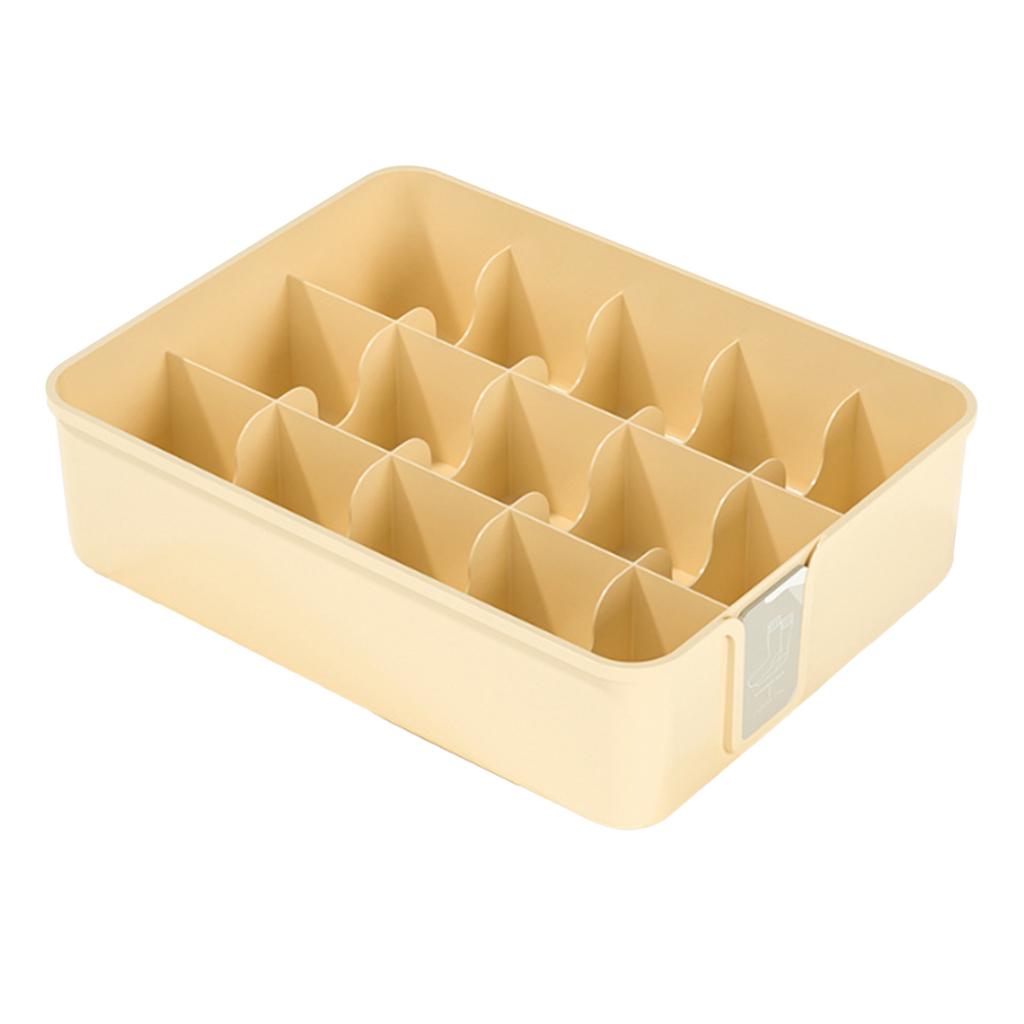 Sock Underwear Organizer Divider Plastic 15 Cell Closet Drawer Storage Box for Panty Ornament Ties
