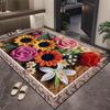 TEMU 3D Floral Diatom Mud Entrance Mat – Wear-Resistant, Cuttable Dust Removal Floor Mat for Hallways