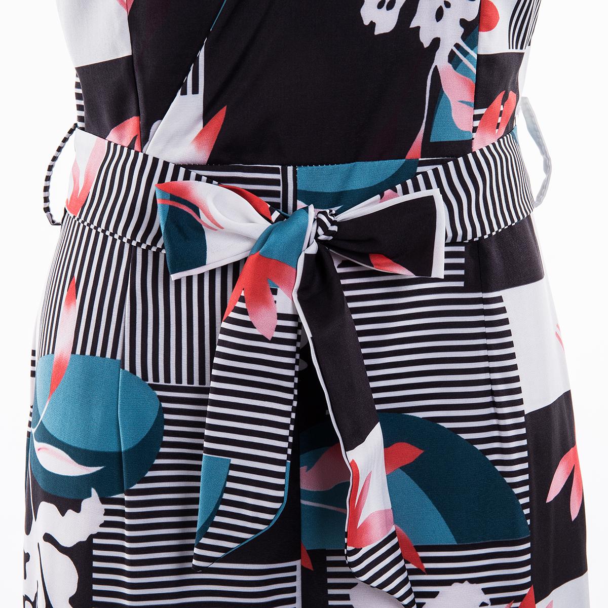 Женский комбинезон с широкими штанинами и длинными брюками с цветочным принтом — фото 8