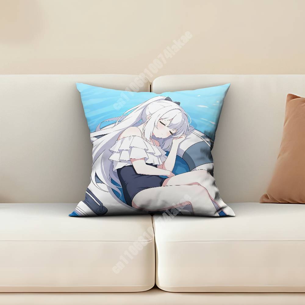 Blue Archive Tsukiyuki Miyako Pillow Cover Sofa Couch Cushion Case Home Living Room Decoration