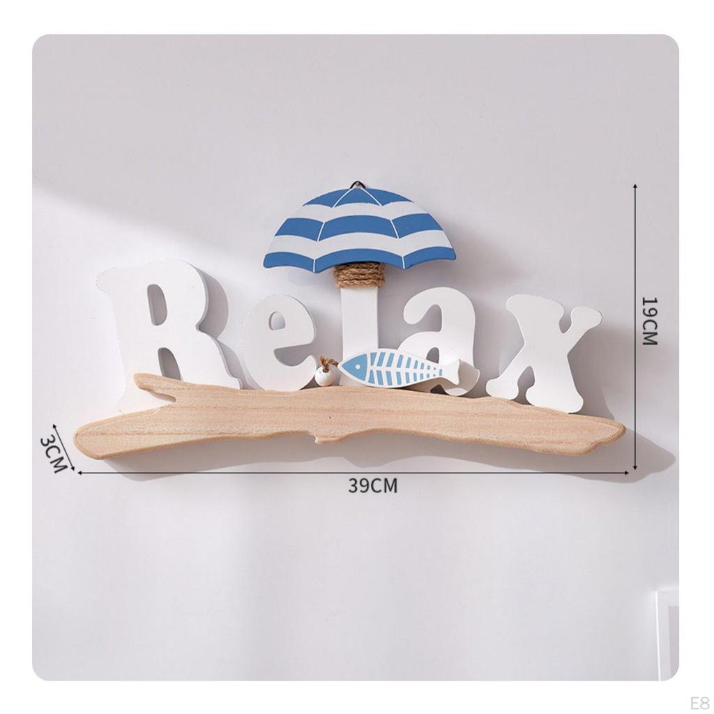 Nautical Welcome Sign Mediterranean Door Hanger Coastal Wall Decor for Restaurant, Cafe, Washroom
