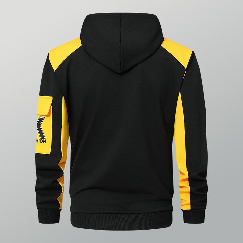Teen Men's Cardigan Hooded Zipper Sweater Jacket Casual Fashion Trend Top