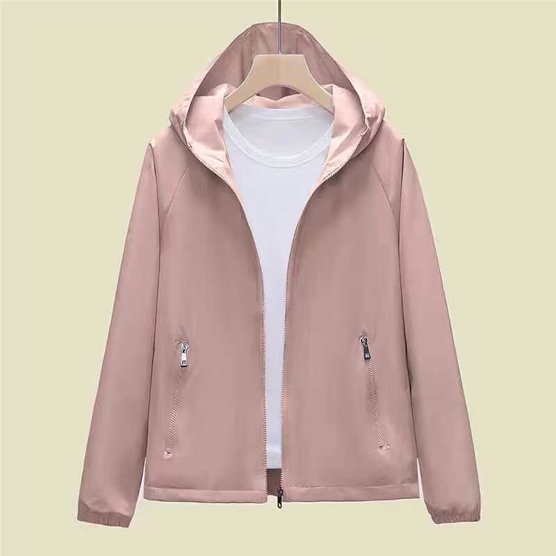 New Women's Windproof and Waterproof Jacket Casual Hooded Top Loose Trench Coat Jacket Jacket