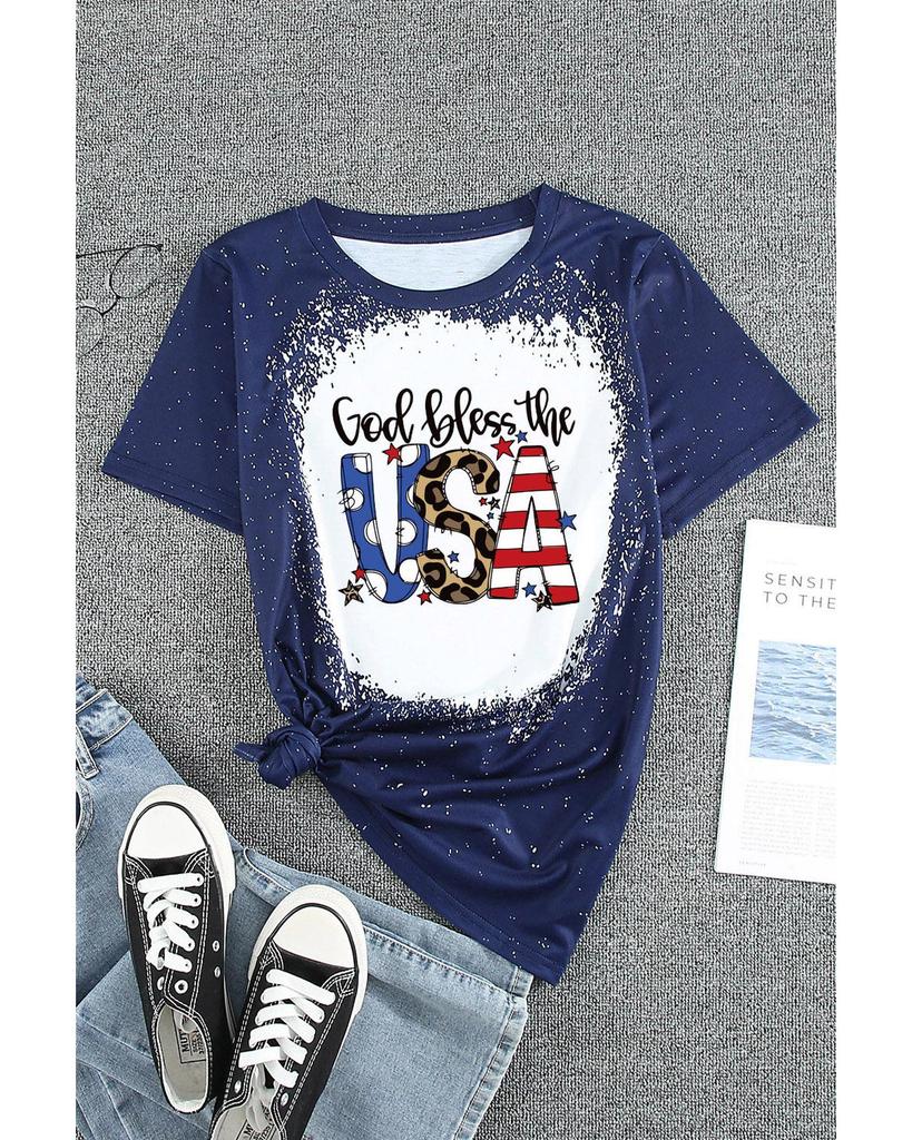 Azura Exchange God Bless the USA Print T-Shirt