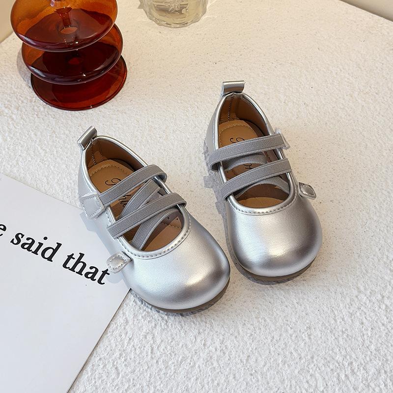 

Girls small leather shoes 2025 spring new children s silver princess shoes girls casual soft sole Korean version of all-match single shoes 27 серебряный