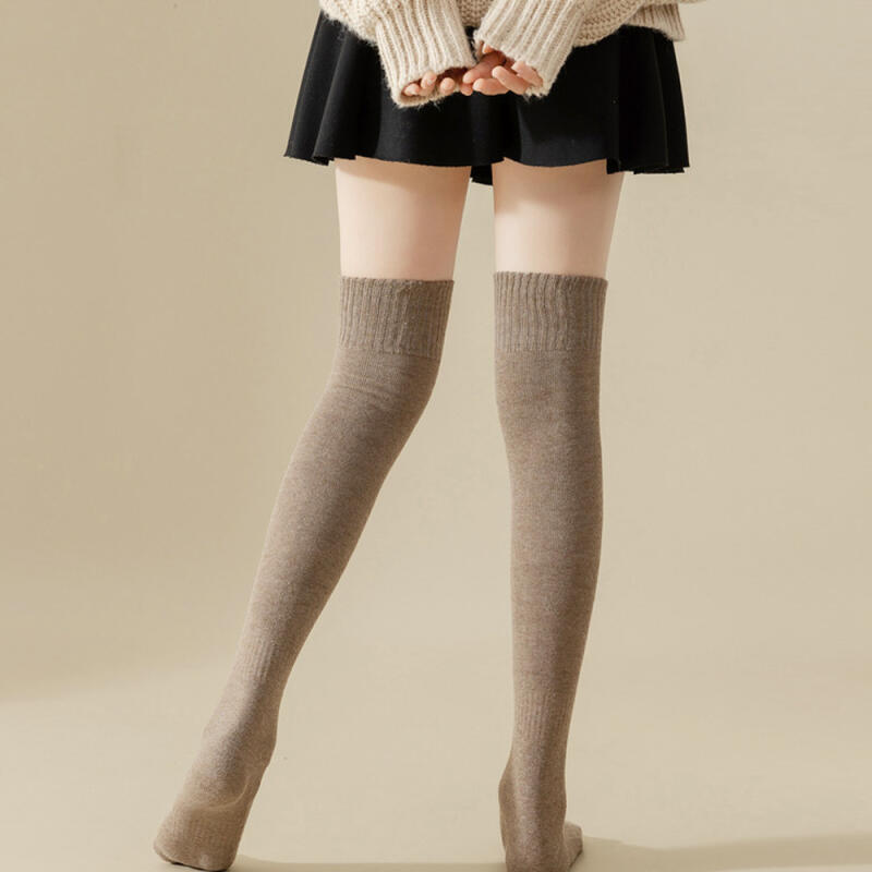 Mironi Winter Fleece Overknee Socks Thigh Long Warm Long Socks