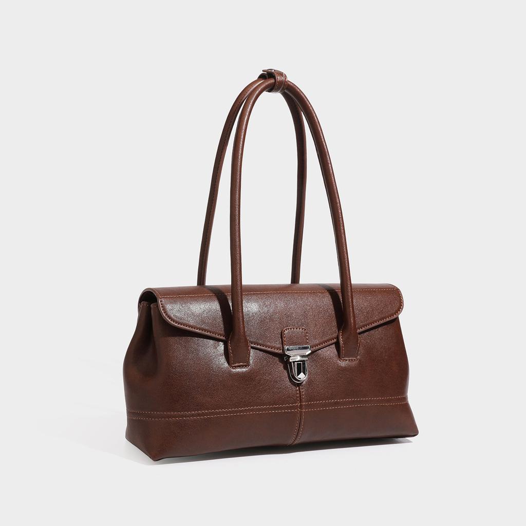 Advanced Boston Women's Bag, New Versatile Buckle, French Stick, Underarm Women's Bag, Fashionable and Simple Shoulder Bag