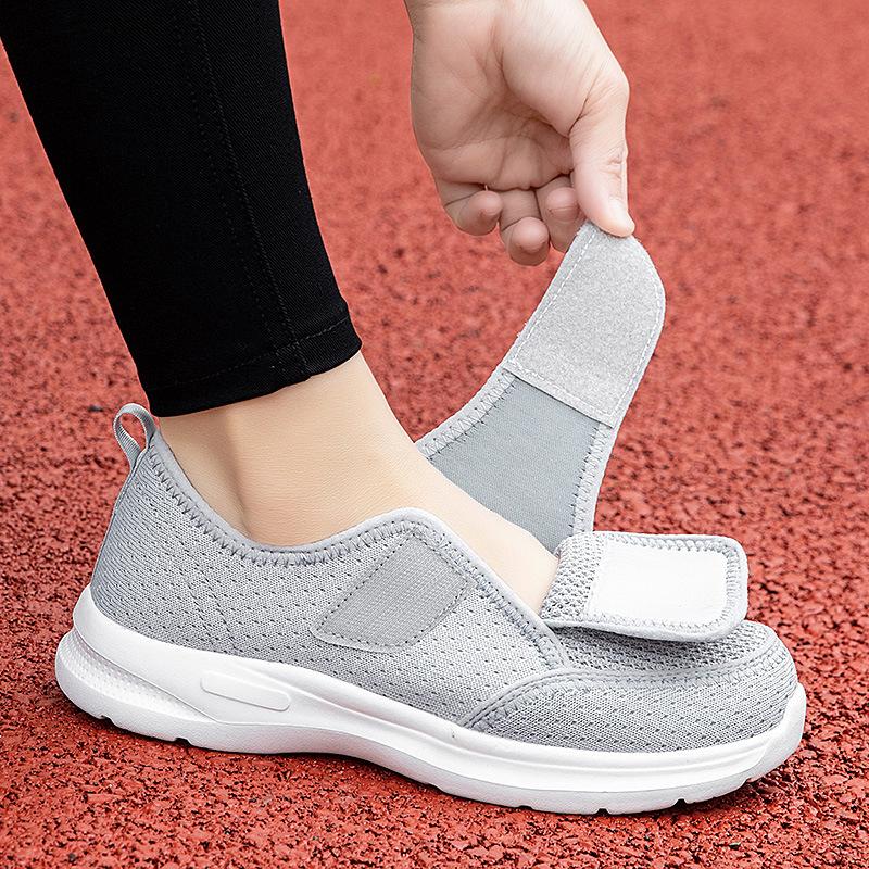 Widening Elderly Walking Shoes Summer Flying Mesh Lightweight Fashion Simple Rehabilitation Shoes Fashionable Mother Shoes Old
