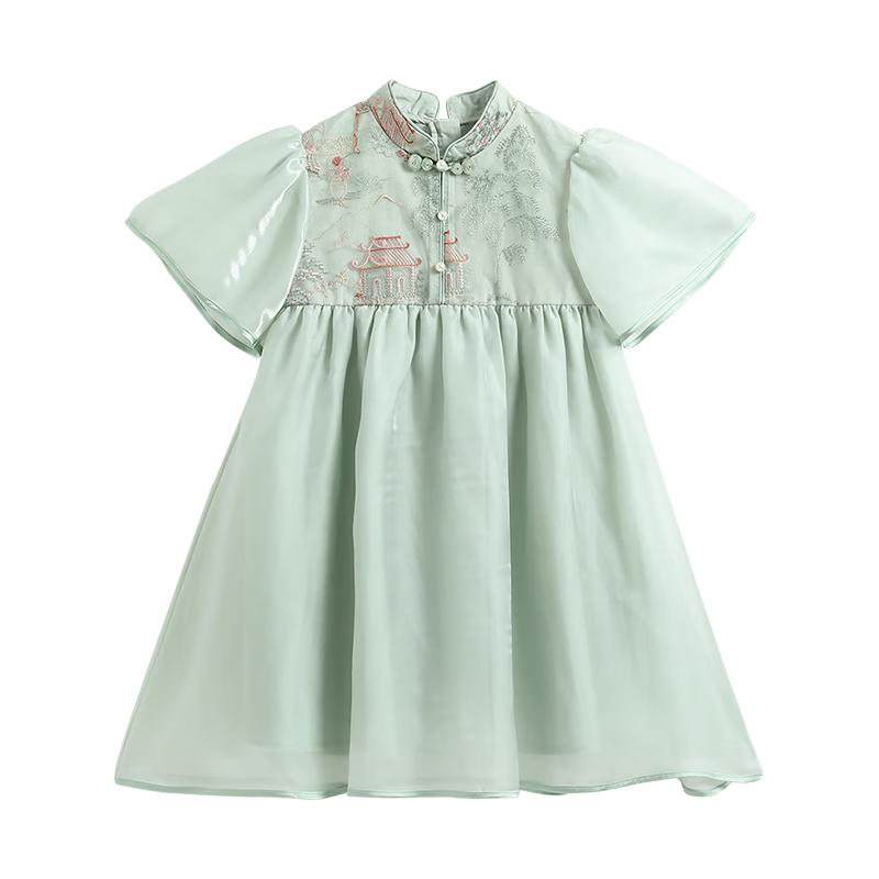 

YEEHOO Girls Hanfu Style Embroidered Mesh Princess Dress 160