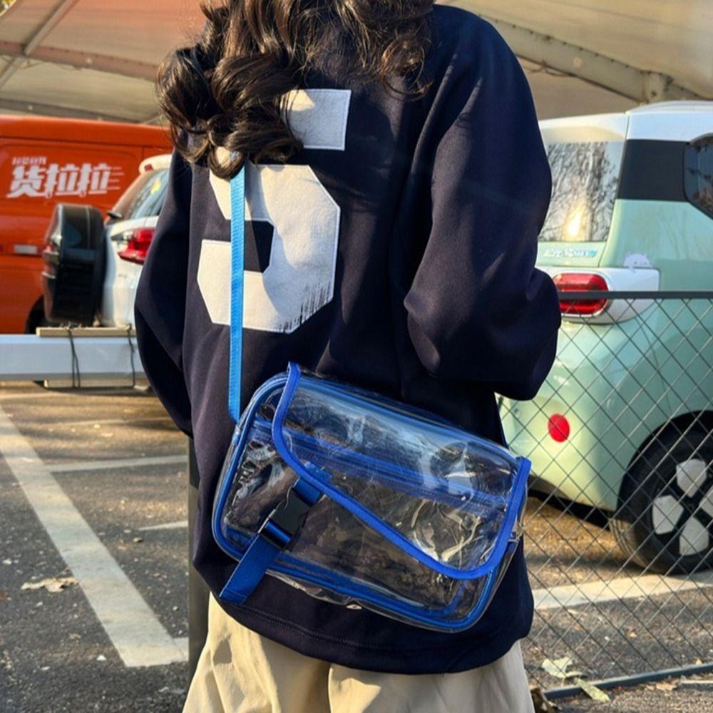 PVC Crossbody Bag Zipper Tote Handbag Trendy Shoulder Bag  Sports