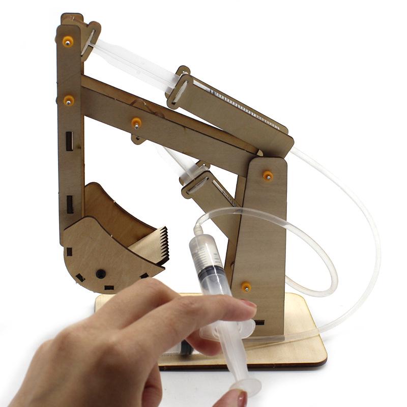DIY Wooden Hydraulic Excavator Model Kit for STEM Education