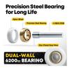 ABBP-10 Pack Garage Door Rollers Replacement, Garage Rollers With 6200-Zz Dual Sealed Bearings, For Residential Garage Doors