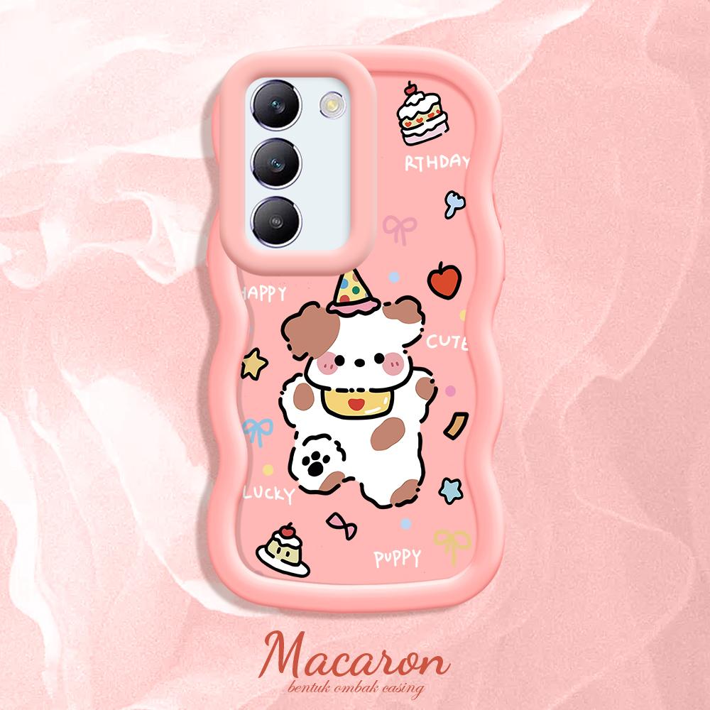 

Окрашенный узор Big Wave Edge Мягкий силиконовый материал Macaron чехол для телефона противоударный защитный резиновый чехол для OnePlus Vivo Motorola Moto Vivo Y78 5G розовый