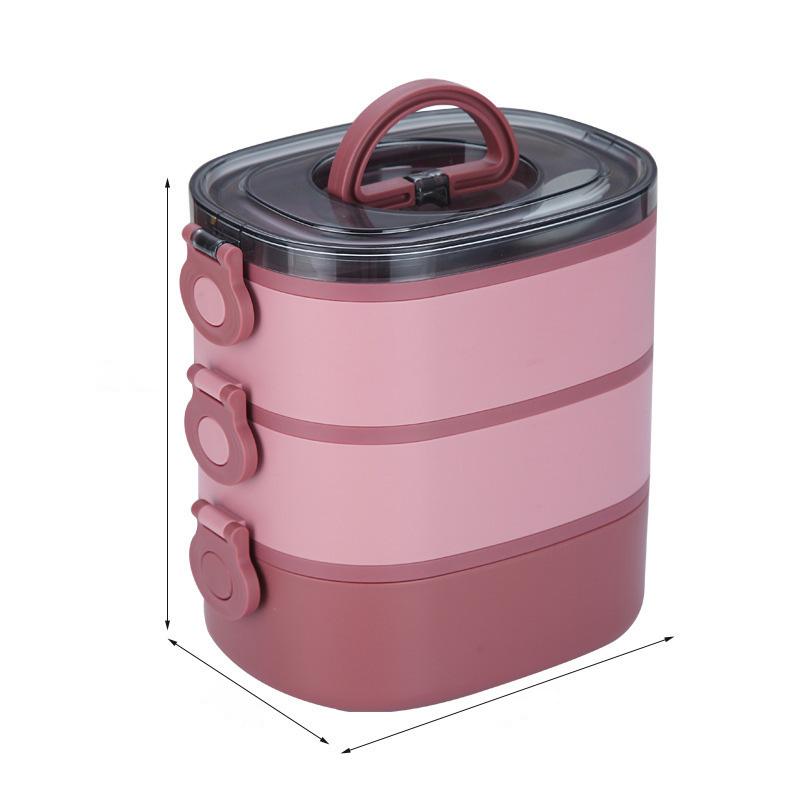 Трёхслойный ланч-бокс из нержавеющей стали большая вместимость студенческий обеденный бокс Bento офисный работник портативный многослойный ланч-бокс 2459₽