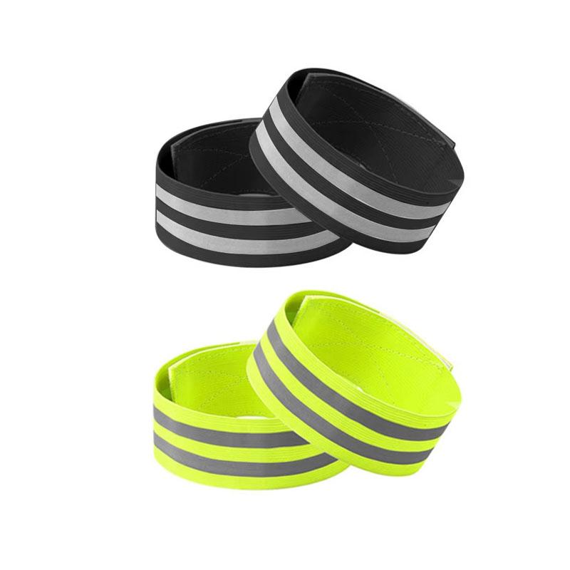 High Reflective Bands Elastic Armband Wristband Ankle Straps 2/4Pcs Safety Reflector Tape Motorcycle Clothing For Night Biking
