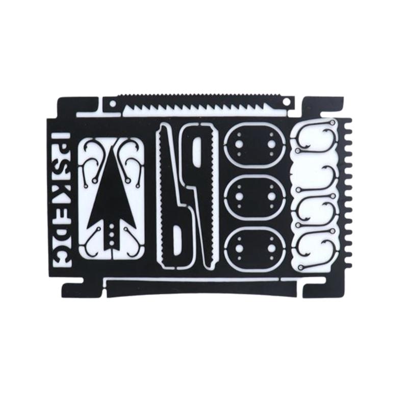 Stainless Steels Fishing Hook Card Outdoor Survivals Multitool Card Survivals Gear Card for Huntings Fishing Hikings