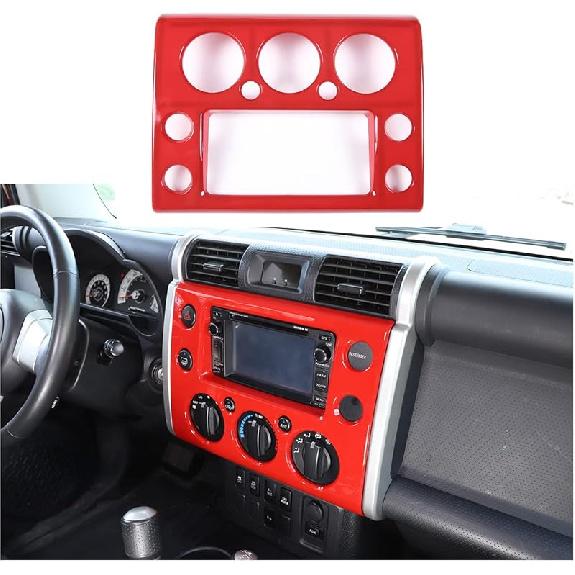 Fit for Toyota FJ Cruiser 2007-2021 Center Console Panel Trim Cover, ABS Center Console GPS Navigation Panel Frame Molding Sticker Trim, 1PCS (Carbon